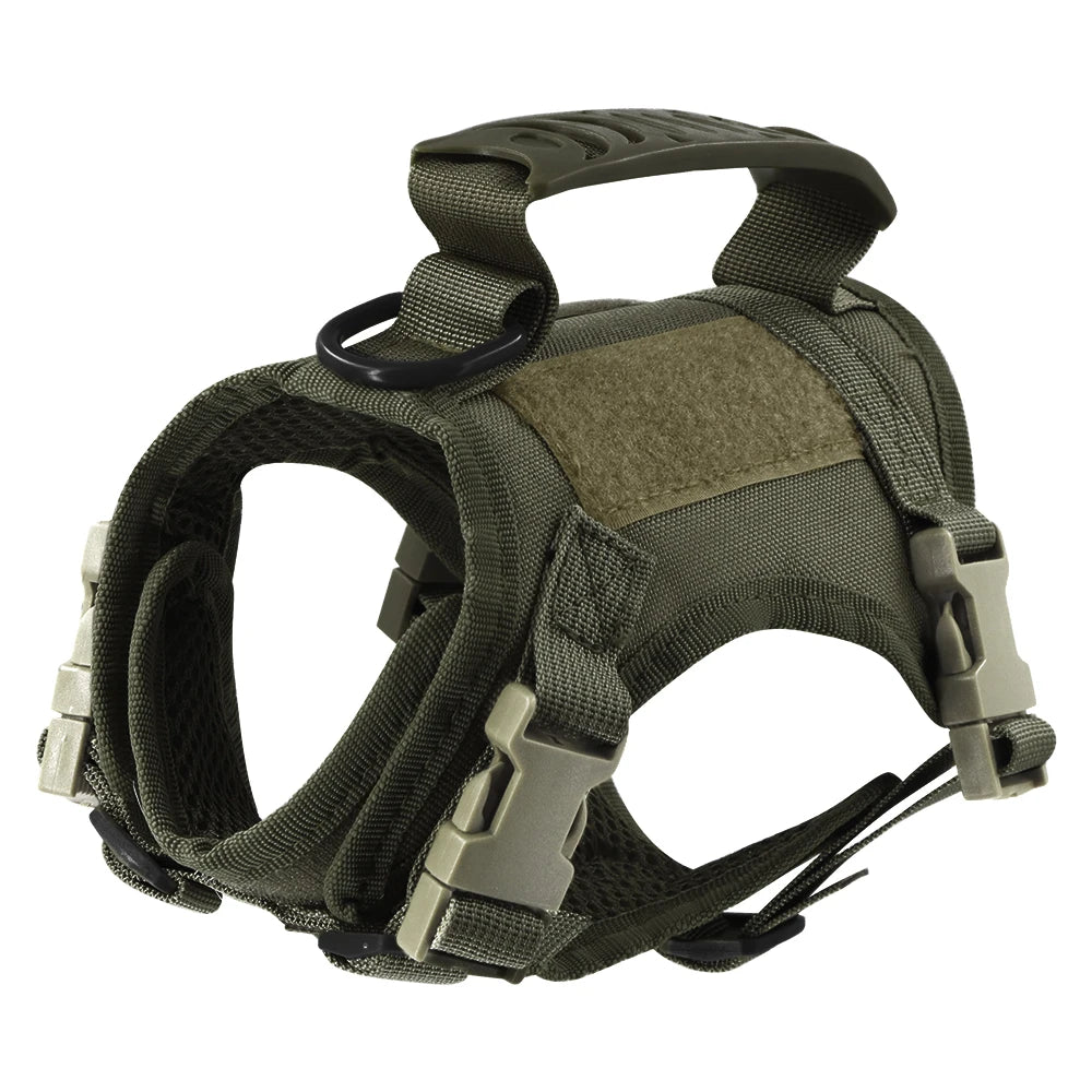 Cat Harness Leash Tactical Vest Small Dog Kitten Military Harness Escape Proof Full Body Breathable for Puppy Walking Training