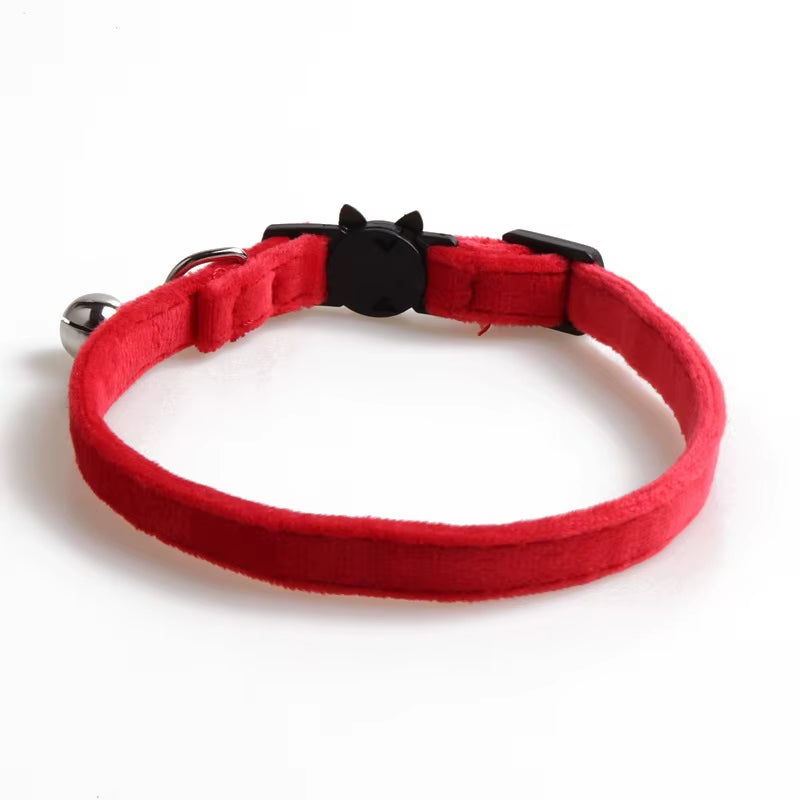 Velvet Cat Collar Solid Color Bowknot Puppy Chihuahua Collars with Bell Adjustable Safety Buckle Cats Bow Tie Pets Accessories