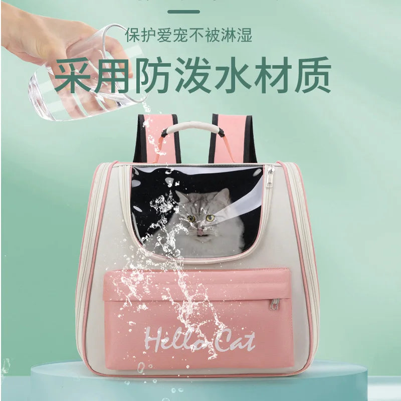 Pet Bag Water-Restant Cat for Going Out Backpack Fashionable and Versatile Space Capsule Cat and Dog