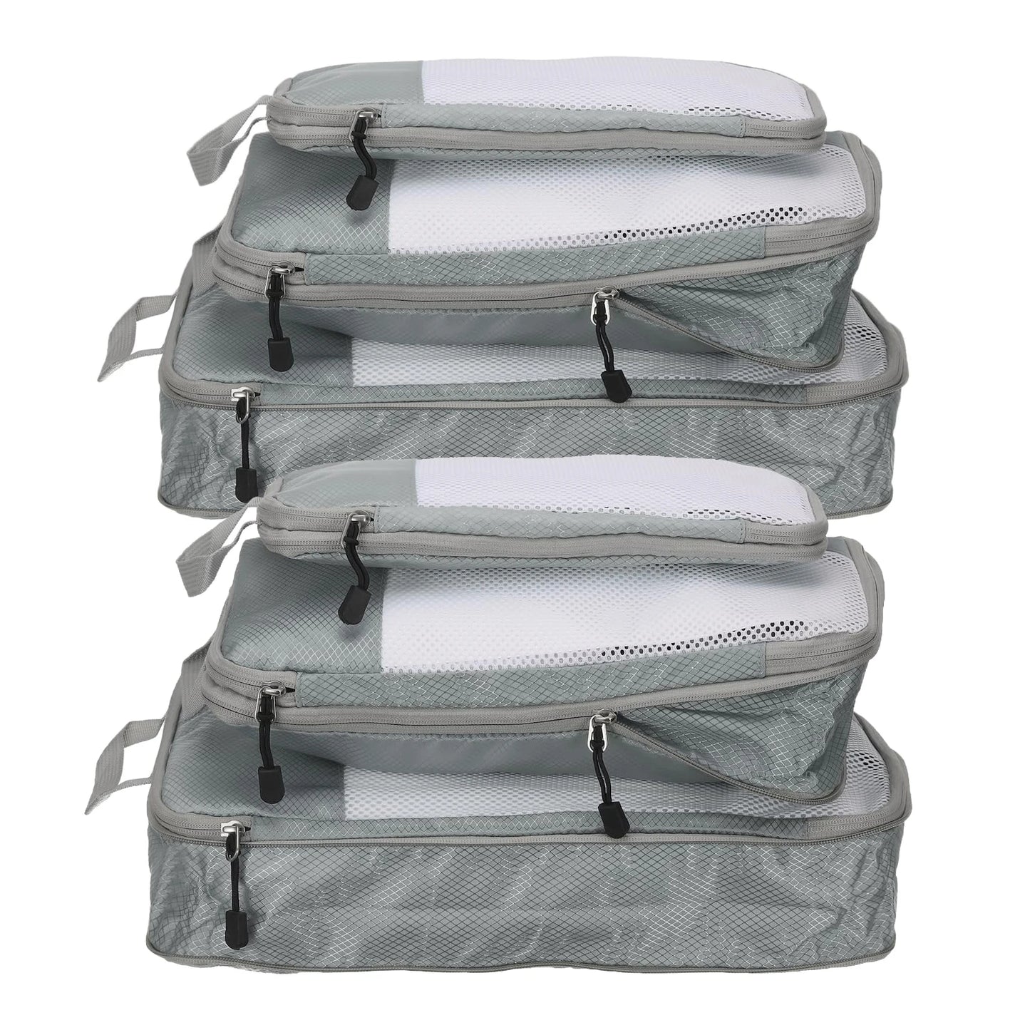 6-Piece Travel Compression Organizer Set with Mesh Shoe Bag - Lightweight and Durable Packing Cubes for Effortless Travel Organization