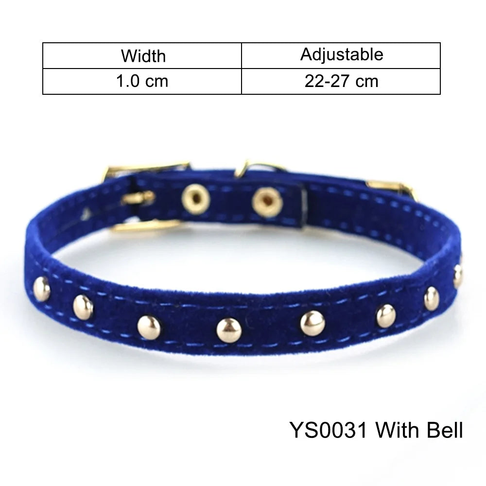 Cat Collar with Bell Safety Cat Collars Puppy Dog Collar for Cats Small Dogs Kittens Solid Pet Collar Chihuahua Products YS0032