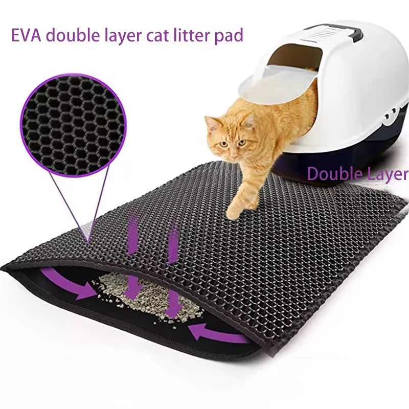 Double Layer EVA Cat Litter Pad Waterproof Non-Slip Sand Basin Filter Kitten Dog Washable Mattress Floor Mat Pet Clean Supplies