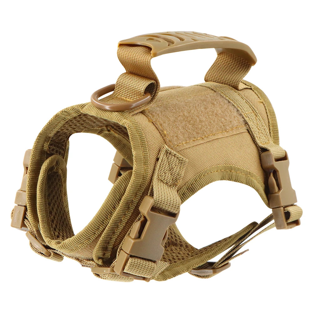 Cat Harness Leash Tactical Vest Small Dog Kitten Military Harness Escape Proof Full Body Breathable for Puppy Walking Training