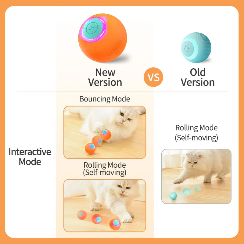 Cat Toys Smart Interactive Cat Bouncing Ball Automatic Rolling Ball Training Self-Moving Electric Toy Dog Pet Accessories