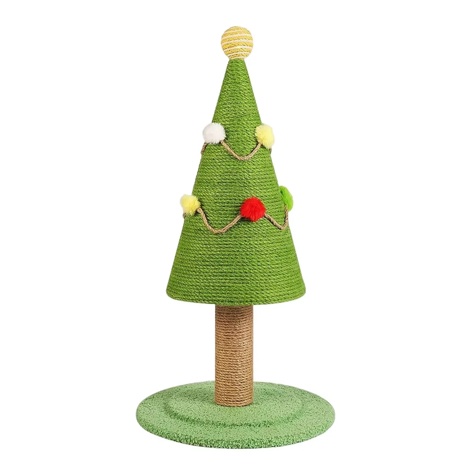 Christmas Tree Cat Scratcher Board Pet Climbing Frame Kitten Sisal Scratcher Wear-Resistant Vertical No Take up Space Cat Toys