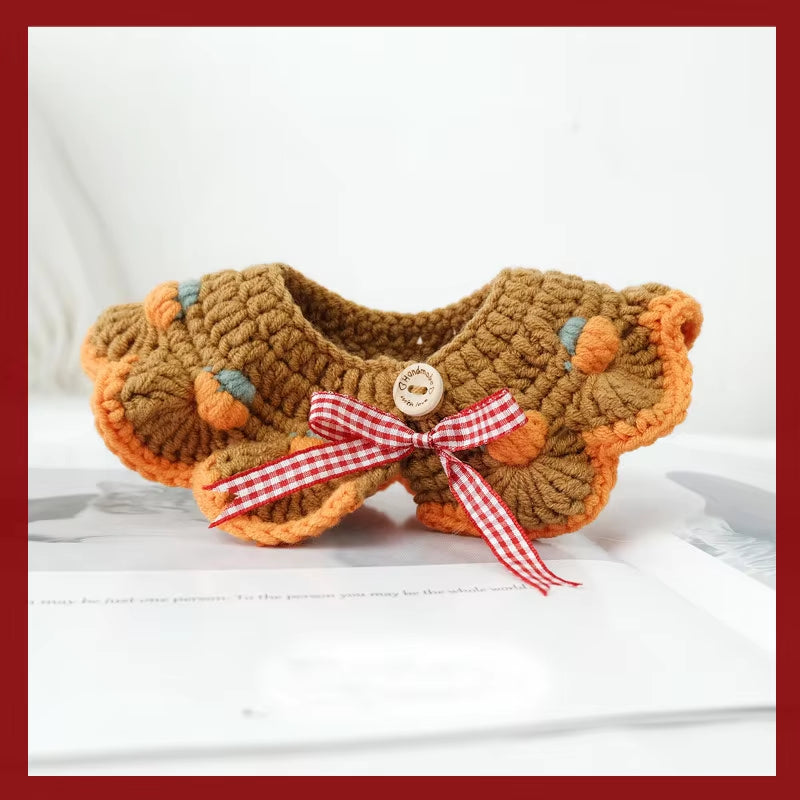 Cute Hand-Woven Cat and Dog Collar Wool Knitted Cat Collar Cute Cat and Dog Necklace Pet Collar
