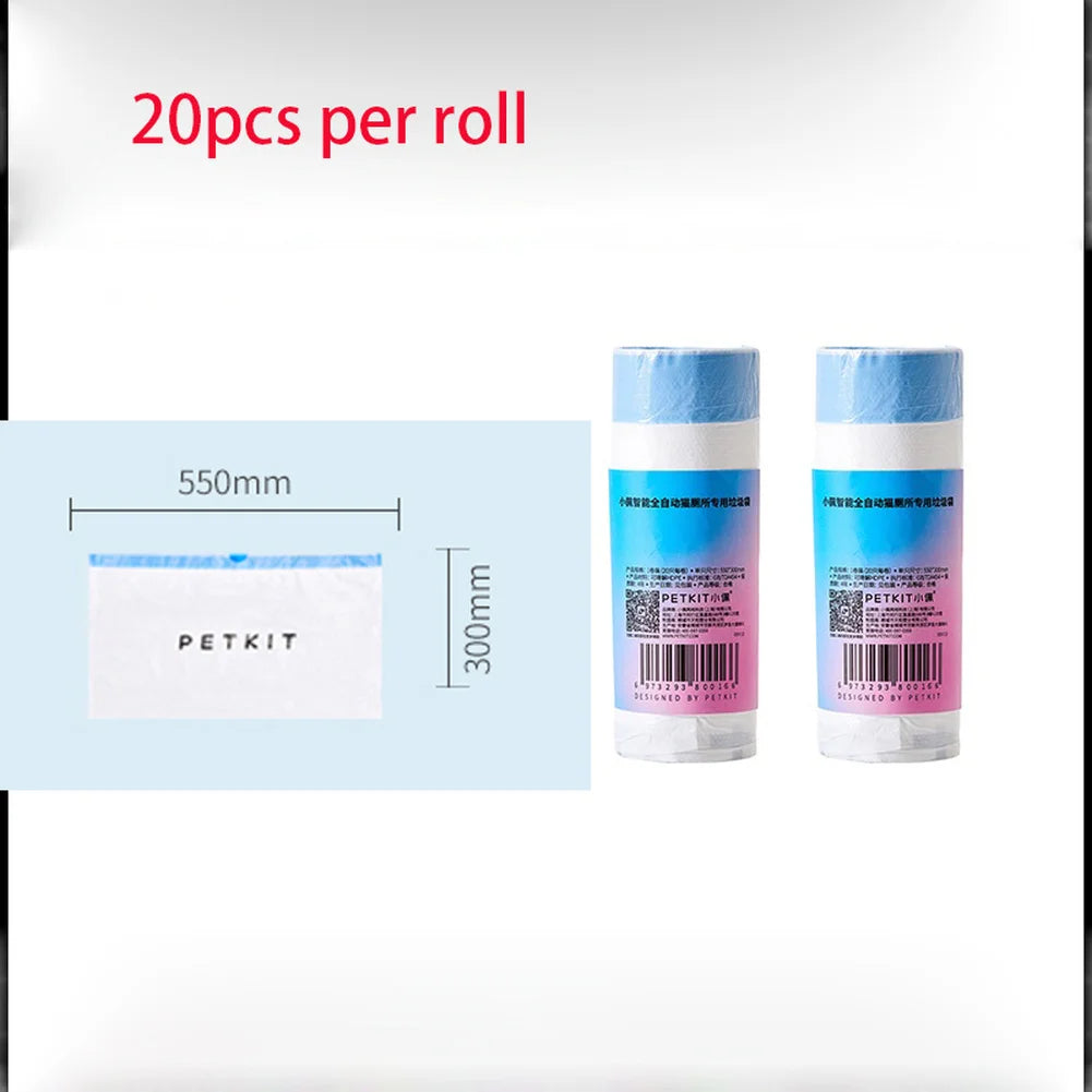 5 Rollers Cat Litter Box Poop Bag for PETKIT PURA MAX Automatic Self Cleaning Cat Toilet Tray Box with Handle Hand Free Dirty