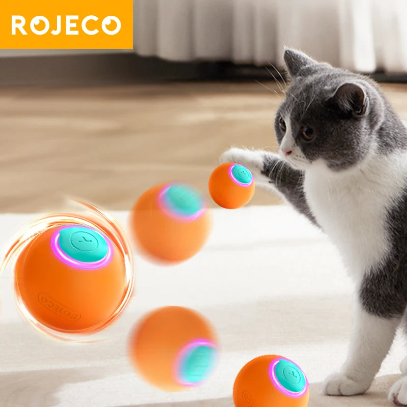 Cat Toys Smart Interactive Cat Bouncing Ball Automatic Rolling Ball Training Self-Moving Electric Toy Dog Pet Accessories