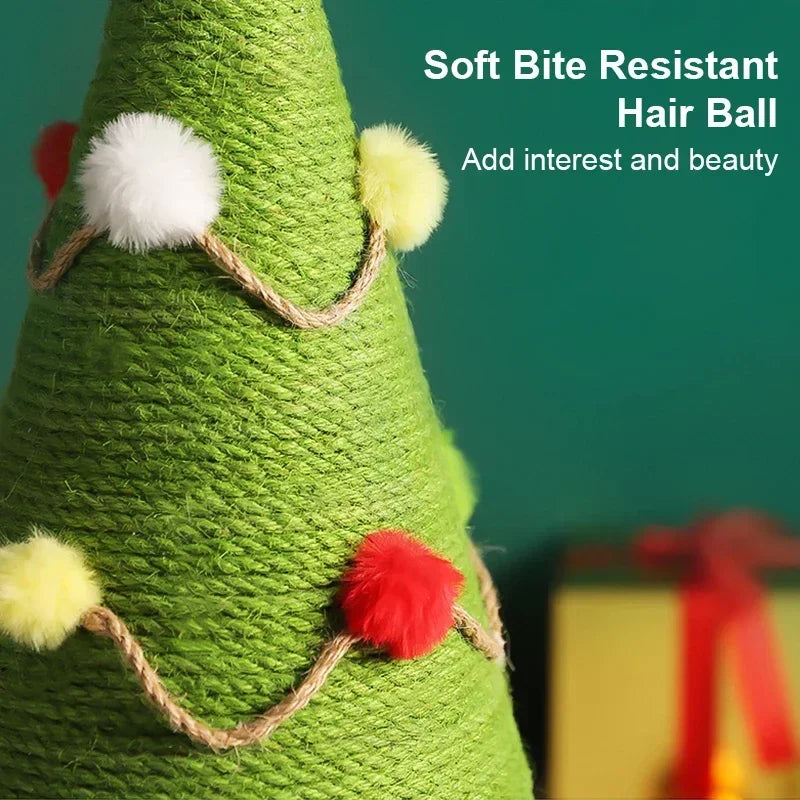 Christmas Tree Cat Scratcher Board Pet Climbing Frame Kitten Sisal Scratcher Wear-Resistant Vertical No Take up Space Cat Toys