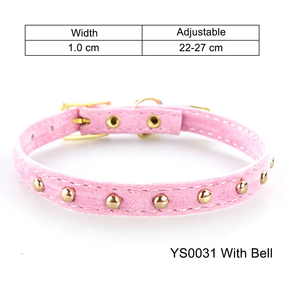 Cat Collar with Bell Safety Cat Collars Puppy Dog Collar for Cats Small Dogs Kittens Solid Pet Collar Chihuahua Products YS0032