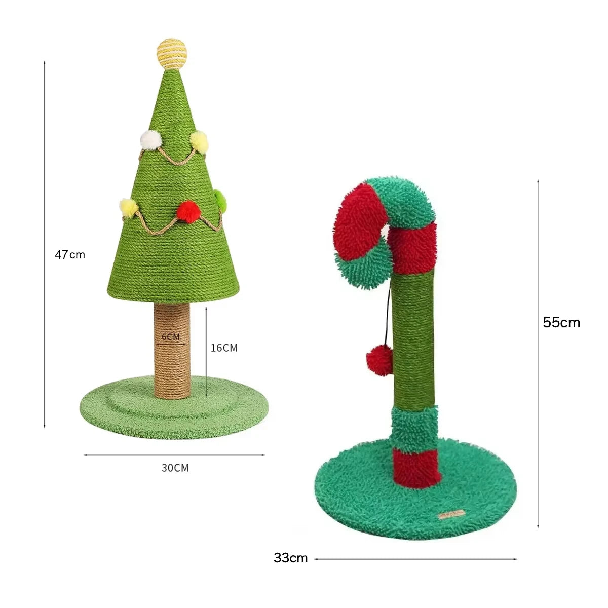 Christmas Tree Cat Scratcher Board Pet Climbing Frame Kitten Sisal Scratcher Wear-Resistant Vertical No Take up Space Cat Toys
