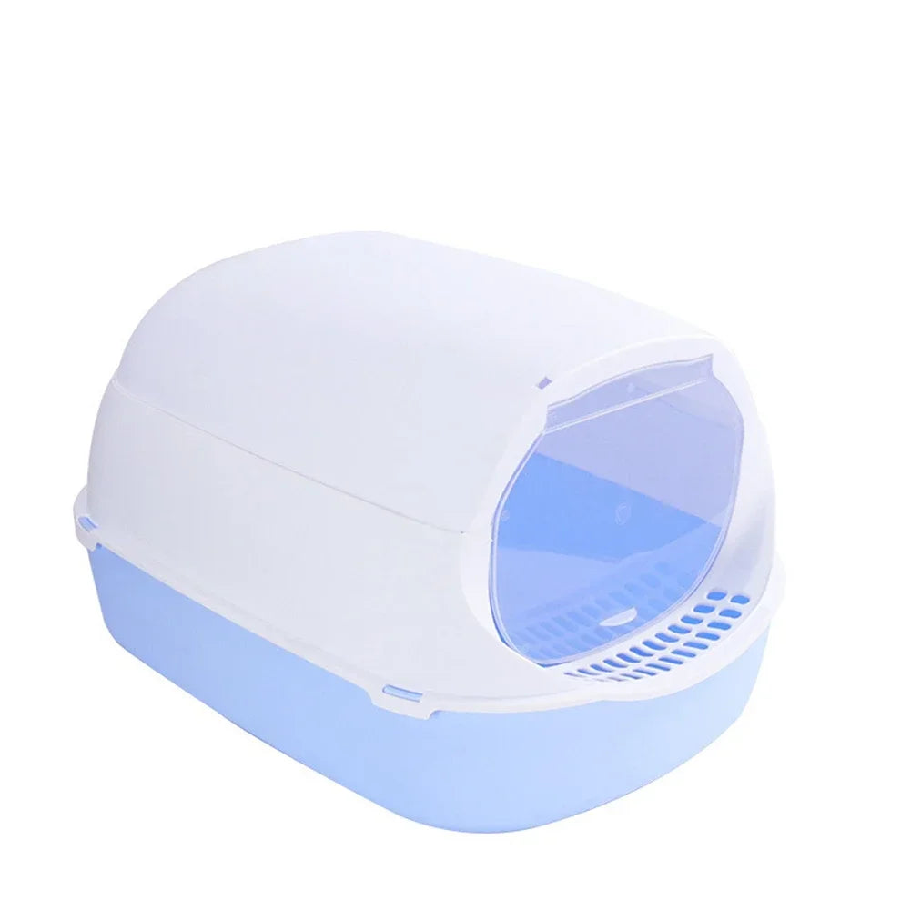 Discover the Ultimate Kitty Sandbox: Semi-Enclosed Splashproof Cat Litter Box for a Clean and Comfortable Cat Toilet Experience