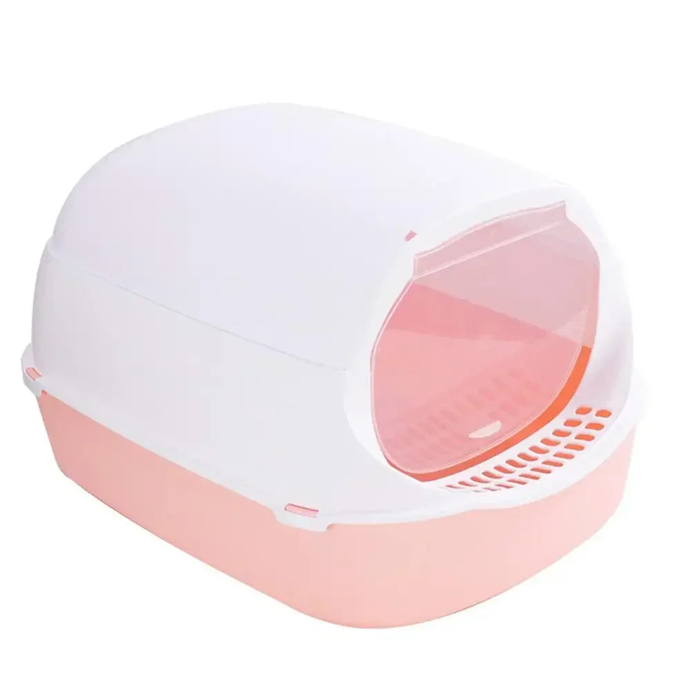Discover the Ultimate Kitty Sandbox: Semi-Enclosed Splashproof Cat Litter Box for a Clean and Comfortable Cat Toilet Experience