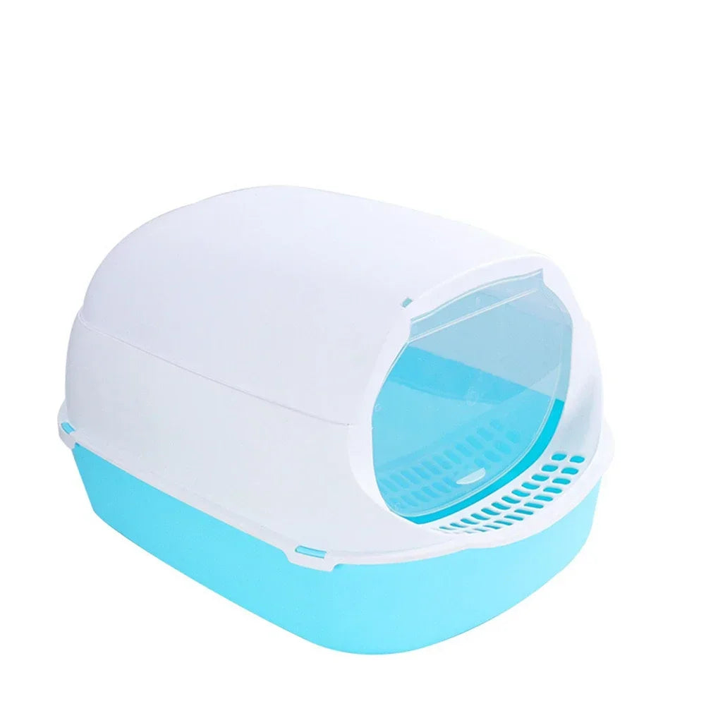 Discover the Ultimate Kitty Sandbox: Semi-Enclosed Splashproof Cat Litter Box for a Clean and Comfortable Cat Toilet Experience