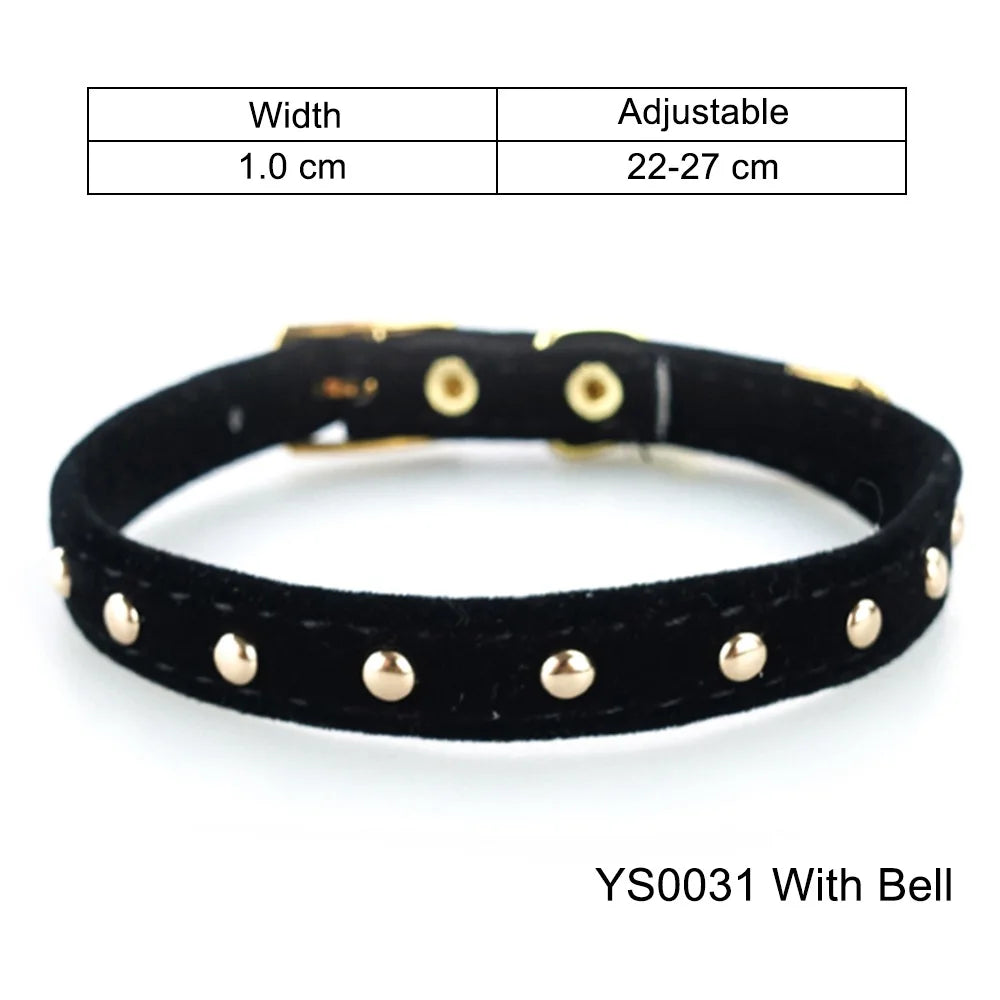 Cat Collar with Bell Safety Cat Collars Puppy Dog Collar for Cats Small Dogs Kittens Solid Pet Collar Chihuahua Products YS0032
