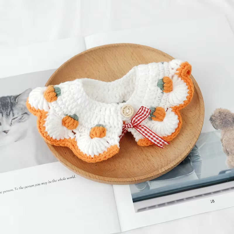 Cute Hand-Woven Cat and Dog Collar Wool Knitted Cat Collar Cute Cat and Dog Necklace Pet Collar