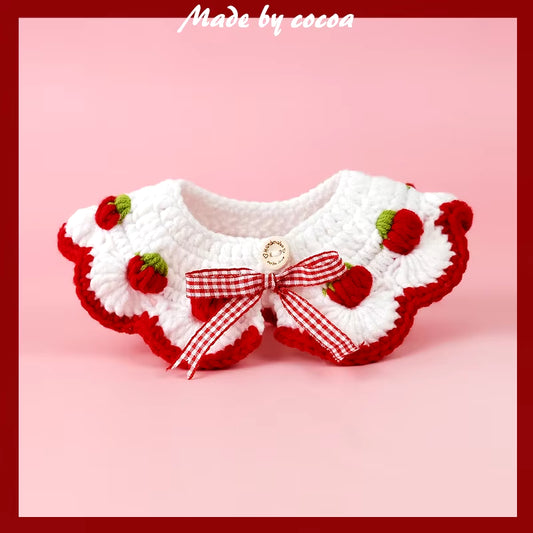 Cute Hand-Woven Cat and Dog Collar Wool Knitted Cat Collar Cute Cat and Dog Necklace Pet Collar