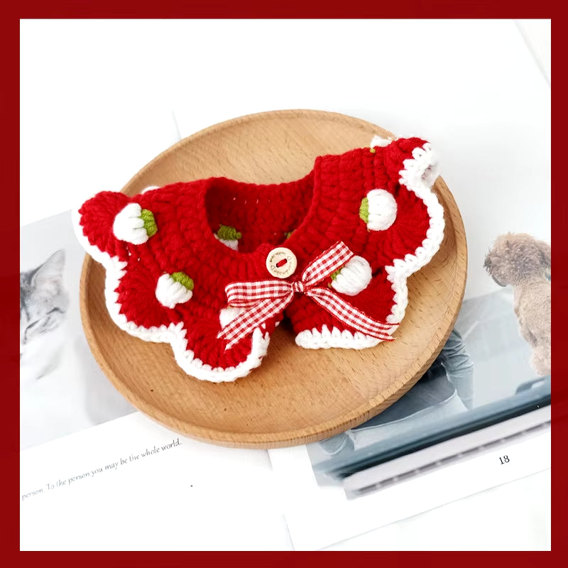 Cute Hand-Woven Cat and Dog Collar Wool Knitted Cat Collar Cute Cat and Dog Necklace Pet Collar