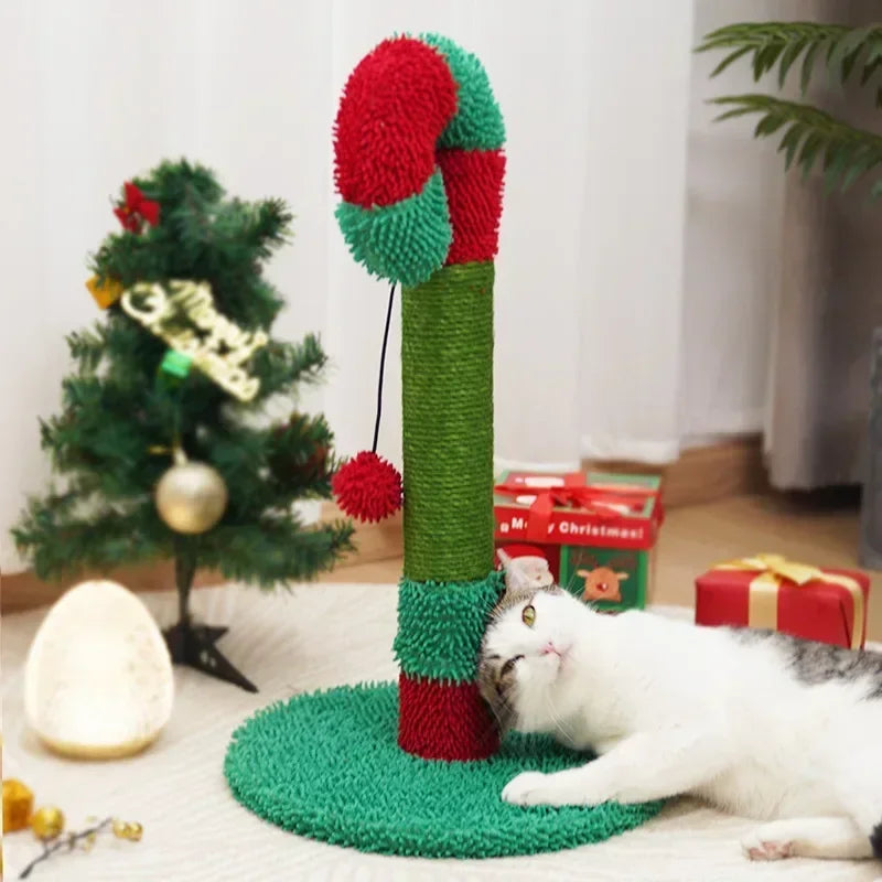 Christmas Tree Cat Scratcher Board Pet Climbing Frame Kitten Sisal Scratcher Wear-Resistant Vertical No Take up Space Cat Toys