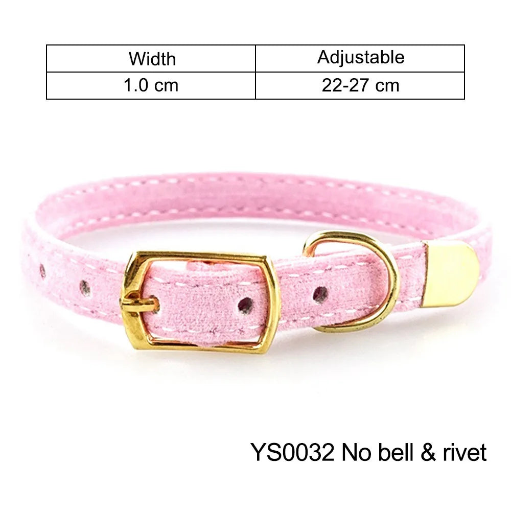 Cat Collar with Bell Safety Cat Collars Puppy Dog Collar for Cats Small Dogs Kittens Solid Pet Collar Chihuahua Products YS0032